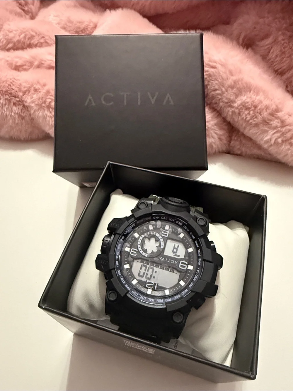 Activa by Invicta Men’s Digital Analog Tactical Watch Black Olive Camo